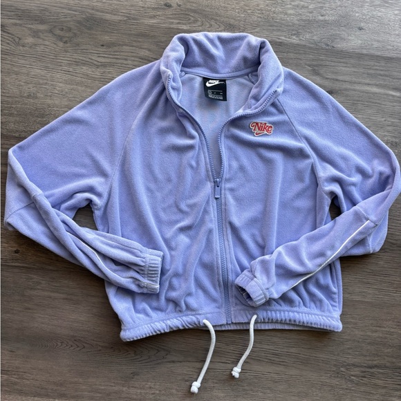 Nike Women's Lavender Terry Cloth Jacket Sz.S - Picture 1 of 6